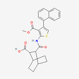 molecular formula C26H25NO5S B4604723 3-({[3-(methoxycarbonyl)-4-(1-naphthyl)-2-thienyl]amino}carbonyl)bicyclo[2.2.2]octane-2-carboxylic acid 