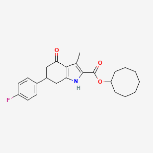 cyclooctyl 6-(4-fluorophenyl)-3-methyl-4-oxo-4,5,6,7-tetrahydro-1H-indole-2-carboxylate