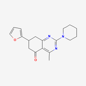 molecular formula C18H21N3O2 B4604736 7-(furan-2-yl)-4-methyl-2-(piperidin-1-yl)-7,8-dihydroquinazolin-5(6H)-one 