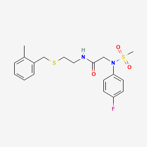 molecular formula C19H23FN2O3S2 B4604791 N~2~-(4-fluorophenyl)-N~1~-{2-[(2-methylbenzyl)thio]ethyl}-N~2~-(methylsulfonyl)glycinamide 