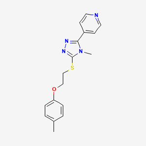 4-(4-methyl-5-{[2-(4-methylphenoxy)ethyl]thio}-4H-1,2,4-triazol-3-yl)pyridine