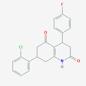 molecular formula C21H17ClFNO2 B4604803 7-(2-CHLOROPHENYL)-4-(4-FLUOROPHENYL)-1,2,3,4,5,6,7,8-OCTAHYDROQUINOLINE-2,5-DIONE 