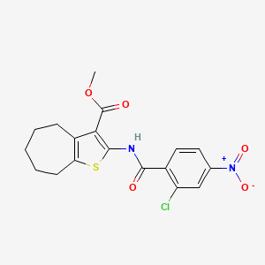 molecular formula C18H17ClN2O5S B4604822 methyl 2-[(2-chloro-4-nitrobenzoyl)amino]-5,6,7,8-tetrahydro-4H-cyclohepta[b]thiophene-3-carboxylate 