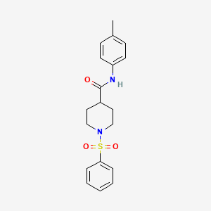 molecular formula C19H22N2O3S B4604838 1-(benzenesulfonyl)-N-(4-methylphenyl)piperidine-4-carboxamide 