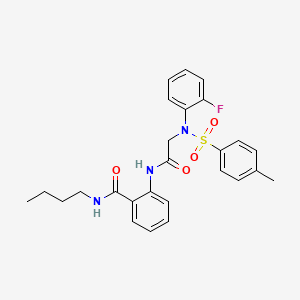 molecular formula C26H28FN3O4S B4604850 N-butyl-2-({N-(2-fluorophenyl)-N-[(4-methylphenyl)sulfonyl]glycyl}amino)benzamide 