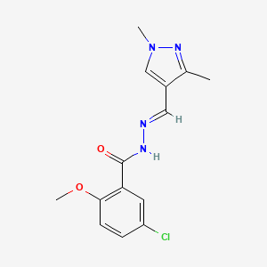 5-chloro-N'-[(1,3-dimethyl-1H-pyrazol-4-yl)methylene]-2-methoxybenzohydrazide