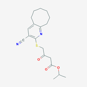 molecular formula C19H24N2O3S B460488 Propan-2-yl 4-[(3-cyano-5,6,7,8,9,10-hexahydrocycloocta[b]pyridin-2-yl)sulfanyl]-3-oxobutanoate CAS No. 500270-74-6