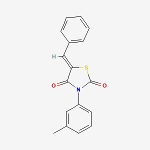 molecular formula C17H13NO2S B4604886 (5Z)-3-(3-METHYLPHENYL)-5-(PHENYLMETHYLIDENE)-1,3-THIAZOLIDINE-2,4-DIONE 