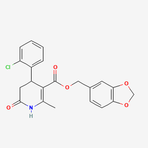 molecular formula C21H18ClNO5 B4604888 1,3-Benzodioxol-5-ylmethyl 4-(2-chlorophenyl)-2-methyl-6-oxo-1,4,5,6-tetrahydropyridine-3-carboxylate 