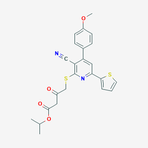 molecular formula C24H22N2O4S2 B460489 Isopropyl 4-{[3-cyano-4-(4-methoxyphenyl)-6-(2-thienyl)-2-pyridinyl]sulfanyl}-3-oxobutanoate 