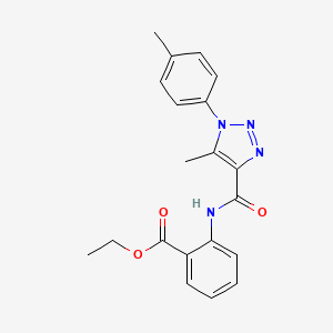 molecular formula C20H20N4O3 B4604902 ethyl 2-({[5-methyl-1-(4-methylphenyl)-1H-1,2,3-triazol-4-yl]carbonyl}amino)benzoate 