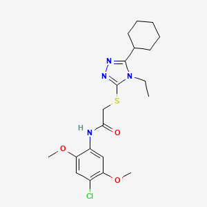 molecular formula C20H27ClN4O3S B4604922 N-(4-chloro-2,5-dimethoxyphenyl)-2-[(5-cyclohexyl-4-ethyl-4H-1,2,4-triazol-3-yl)sulfanyl]acetamide 