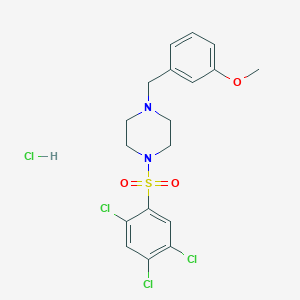 molecular formula C18H20Cl4N2O3S B4604947 1-(3-methoxybenzyl)-4-[(2,4,5-trichlorophenyl)sulfonyl]piperazine hydrochloride 