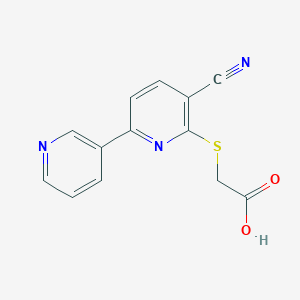 molecular formula C13H9N3O2S B460496 2-(3-氰基-6-(3-吡啶基)-2-吡啶基硫代)乙酸 CAS No. 118947-63-0