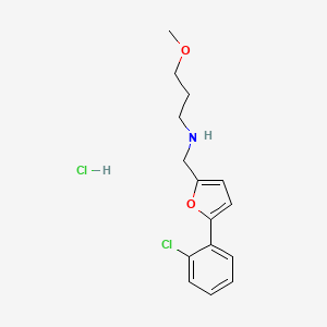 molecular formula C15H19Cl2NO2 B4604976 N-{[5-(2-chlorophenyl)-2-furyl]methyl}-3-methoxy-1-propanamine hydrochloride 