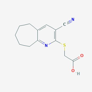 2-[(3-cyano-6,7,8,9-tetrahydro-5H-cyclohepta[b]pyridin-2-yl)sulfanyl]acetic acid