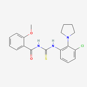 molecular formula C19H20ClN3O2S B4604992 N-({[3-chloro-2-(1-pyrrolidinyl)phenyl]amino}carbonothioyl)-2-methoxybenzamide 