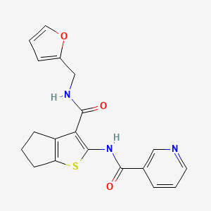 N-(3-{[(FURAN-2-YL)METHYL]CARBAMOYL}-4H,5H,6H-CYCLOPENTA[B]THIOPHEN-2-YL)PYRIDINE-3-CARBOXAMIDE