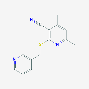 molecular formula C14H13N3S B460501 4,6-Dimethyl-2-[(pyridin-3-ylmethyl)sulfanyl]nicotinonitrile 