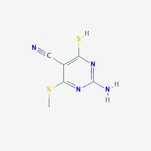 molecular formula C6H6N4S2 B460502 2-amino-4-methylsulfanyl-6-sulfanylpyrimidine-5-carbonitrile 