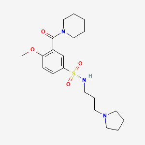 molecular formula C20H31N3O4S B4605028 4-methoxy-3-(1-piperidinylcarbonyl)-N-[3-(1-pyrrolidinyl)propyl]benzenesulfonamide 