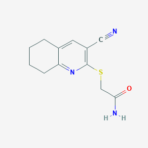 molecular formula C12H13N3OS B460503 2-[(3-Cyano-5,6,7,8-tetrahydroquinolin-2-yl)sulfanyl]acetamide CAS No. 314764-01-7