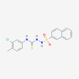 molecular formula C18H16ClN3O2S2 B4605032 N-(3-chloro-4-methylphenyl)-2-(2-naphthylsulfonyl)hydrazinecarbothioamide 