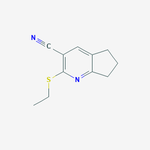 molecular formula C11H12N2S B460504 2-(ethylsulfanyl)-6,7-dihydro-5H-cyclopenta[b]pyridine-3-carbonitrile CAS No. 340813-18-5