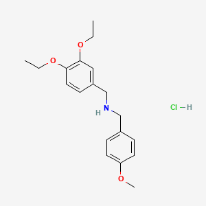 molecular formula C19H26ClNO3 B4605045 N-[(3,4-diethoxyphenyl)methyl]-1-(4-methoxyphenyl)methanamine;hydrochloride 