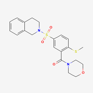 molecular formula C21H24N2O4S2 B4605060 2-{[4-(methylthio)-3-(4-morpholinylcarbonyl)phenyl]sulfonyl}-1,2,3,4-tetrahydroisoquinoline 