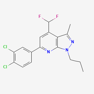 molecular formula C17H15Cl2F2N3 B4605061 6-(3,4-dichlorophenyl)-4-(difluoromethyl)-3-methyl-1-propyl-1H-pyrazolo[3,4-b]pyridine 