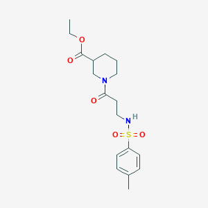 molecular formula C18H26N2O5S B4605066 ethyl 1-{N-[(4-methylphenyl)sulfonyl]-beta-alanyl}piperidine-3-carboxylate 