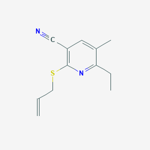 molecular formula C12H14N2S B460509 2-(Allylsulfanyl)-6-ethyl-5-methylnicotinonitrile 