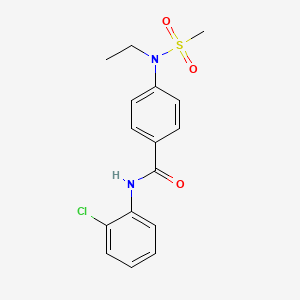 molecular formula C16H17ClN2O3S B4605092 N-(2-chlorophenyl)-4-[ethyl(methylsulfonyl)amino]benzamide 