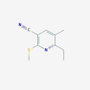 molecular formula C10H12N2S B460512 6-Ethyl-5-methyl-2-(methylsulfanyl)nicotinonitrile 