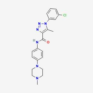 molecular formula C21H23ClN6O B4605125 1-(3-chlorophenyl)-5-methyl-N-[4-(4-methyl-1-piperazinyl)phenyl]-1H-1,2,3-triazole-4-carboxamide 