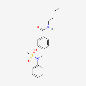 molecular formula C19H24N2O3S B4605166 N-丁基-4-{[(甲基磺酰基)(苯基)氨基]甲基}苯甲酰胺 