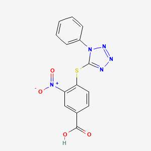 3-nitro-4-[(1-phenyl-1H-1,2,3,4-tetrazol-5-yl)sulfanyl]benzoic acid