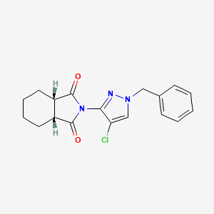 molecular formula C18H18ClN3O2 B4605185 (3aR,7aS)-2-(1-benzyl-4-chloro-1H-pyrazol-3-yl)hexahydro-1H-isoindole-1,3(2H)-dione 