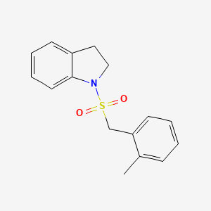 molecular formula C16H17NO2S B4605188 1-[(2-METHYLPHENYL)METHANESULFONYL]-2,3-DIHYDRO-1H-INDOLE 