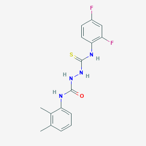 molecular formula C16H16F2N4OS B4605196 2-{[(2,4-difluorophenyl)amino]carbonothioyl}-N-(2,3-dimethylphenyl)hydrazinecarboxamide 