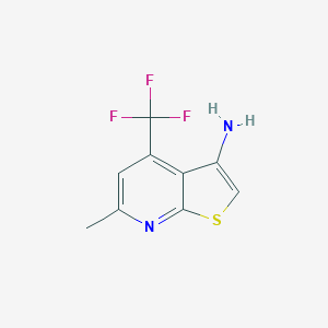 molecular formula C9H7F3N2S B460521 6-Methyl-4-(trifluoromethyl)thieno[2,3-b]pyridin-3-ylamine CAS No. 489425-91-4