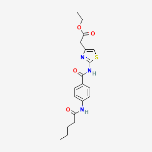 ETHYL 2-[2-(4-PENTANAMIDOBENZAMIDO)-1,3-THIAZOL-4-YL]ACETATE