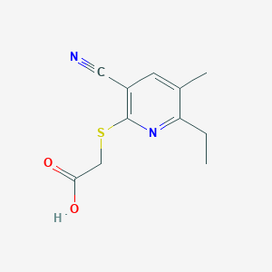 molecular formula C11H12N2O2S B460522 2-(3-Cyano-6-ethyl-5-methyl-2-pyridylthio)acetic acid CAS No. 371130-74-4