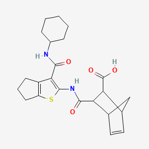 3-{[3-(cyclohexylcarbamoyl)-5,6-dihydro-4H-cyclopenta[b]thiophen-2-yl]carbamoyl}bicyclo[2.2.1]hept-5-ene-2-carboxylic acid