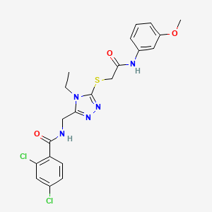 2,4-dichloro-N-{[4-ethyl-5-({2-[(3-methoxyphenyl)amino]-2-oxoethyl}sulfanyl)-4H-1,2,4-triazol-3-yl]methyl}benzamide