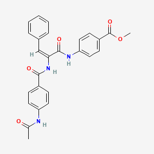 molecular formula C26H23N3O5 B4605236 methyl 4-[(2-{[4-(acetylamino)benzoyl]amino}-3-phenylacryloyl)amino]benzoate 