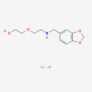 molecular formula C12H18ClNO4 B4605248 2-{2-[(1,3-benzodioxol-5-ylmethyl)amino]ethoxy}ethanol hydrochloride 