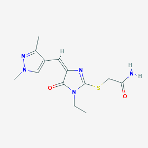 molecular formula C13H17N5O2S B4605252 2-({4-[(E)-1-(1,3-DIMETHYL-1H-PYRAZOL-4-YL)METHYLIDENE]-1-ETHYL-5-OXO-4,5-DIHYDRO-1H-IMIDAZOL-2-YL}SULFANYL)ACETAMIDE 