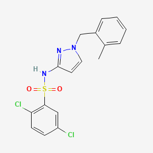 molecular formula C17H15Cl2N3O2S B4605257 2,5-DICHLORO-N~1~-[1-(2-METHYLBENZYL)-1H-PYRAZOL-3-YL]-1-BENZENESULFONAMIDE 